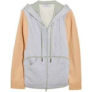 NWOT Stella McCartney x Adidas Heather Gray Peach Hoodie Zip Sweater L